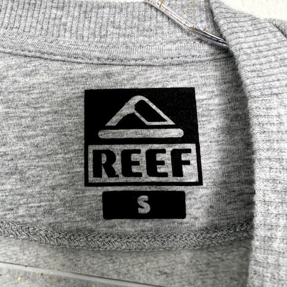 Reef Gray Pink Logo Graphic Crewneck Sweatshirt Pullover Womens Small - Picture 4 of 8